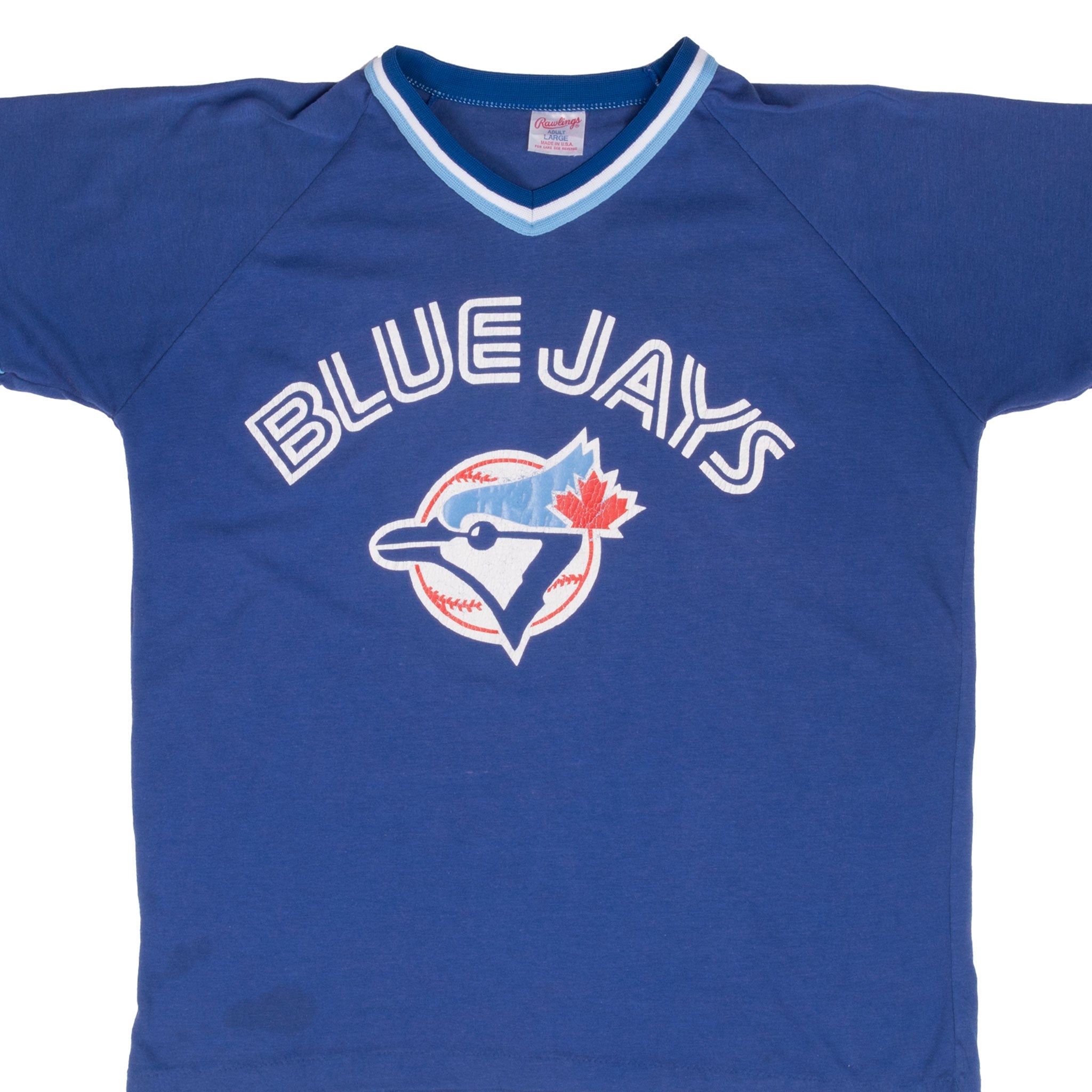 Vintage Mlb Toronto Blue Jays 1980S Rawlings Tee Shirt Large Made Usa With Single Stitch