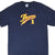 Close front view of navy Thomas the Tank Engine T-shirt with yellow and red Thomas 1 chest print