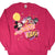 Front of pink Disney sweatshirt with Mickey Mouse and Happy New Year 1995 graphic