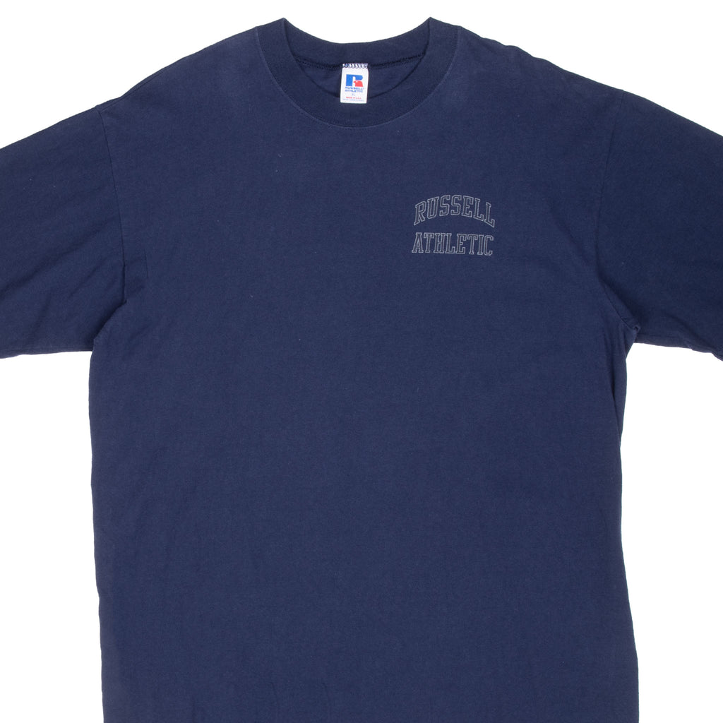 Vintage Russell Athletic Blue Tee Shirt 1990S Size XL