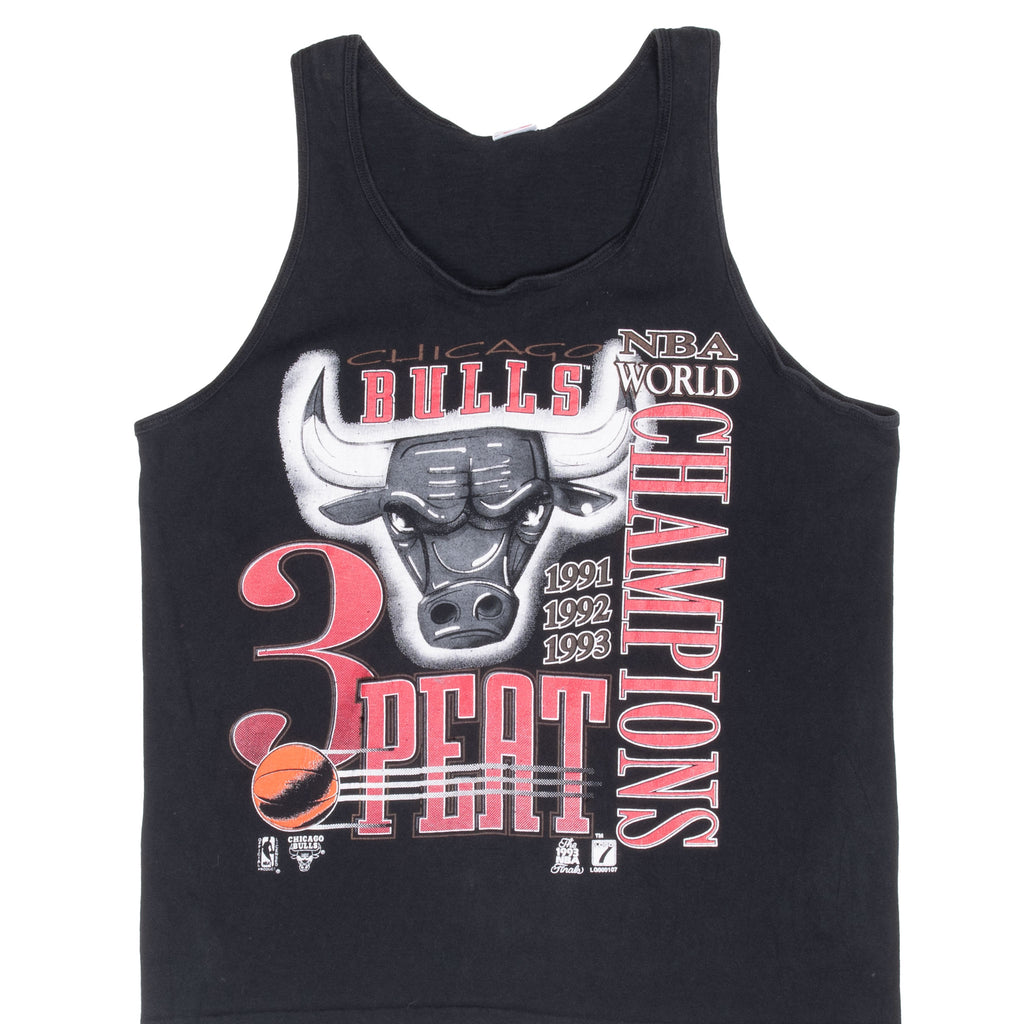 Vintage Nba Chicago Bulls World Champions 1993 Tank Top Tee Shirt Size Medium Made In Usa