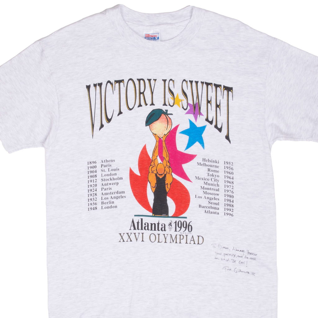 Vintage Atlanta Olympic Games Xxvi 1996 Tee Shirt Size Large Made In Usa With Single Stitch Sleeves