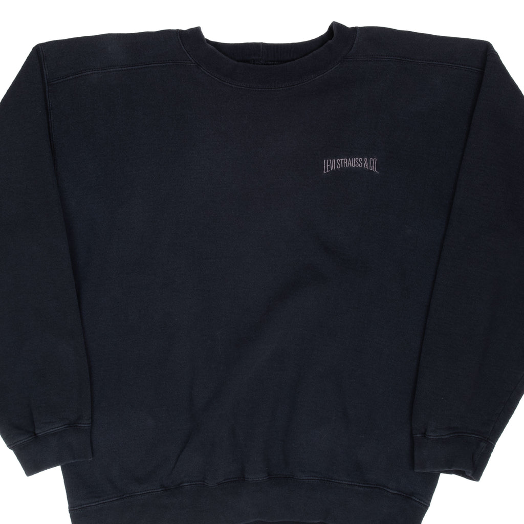 Vintage Levis Black Sweatshirt Size Large 1990S Made In Usa