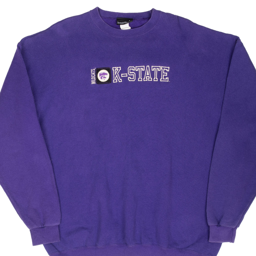 Vintage Ncaa Kansas State Wilcats Purple Sweatshirt 1990S Size 2XL Made In Usa