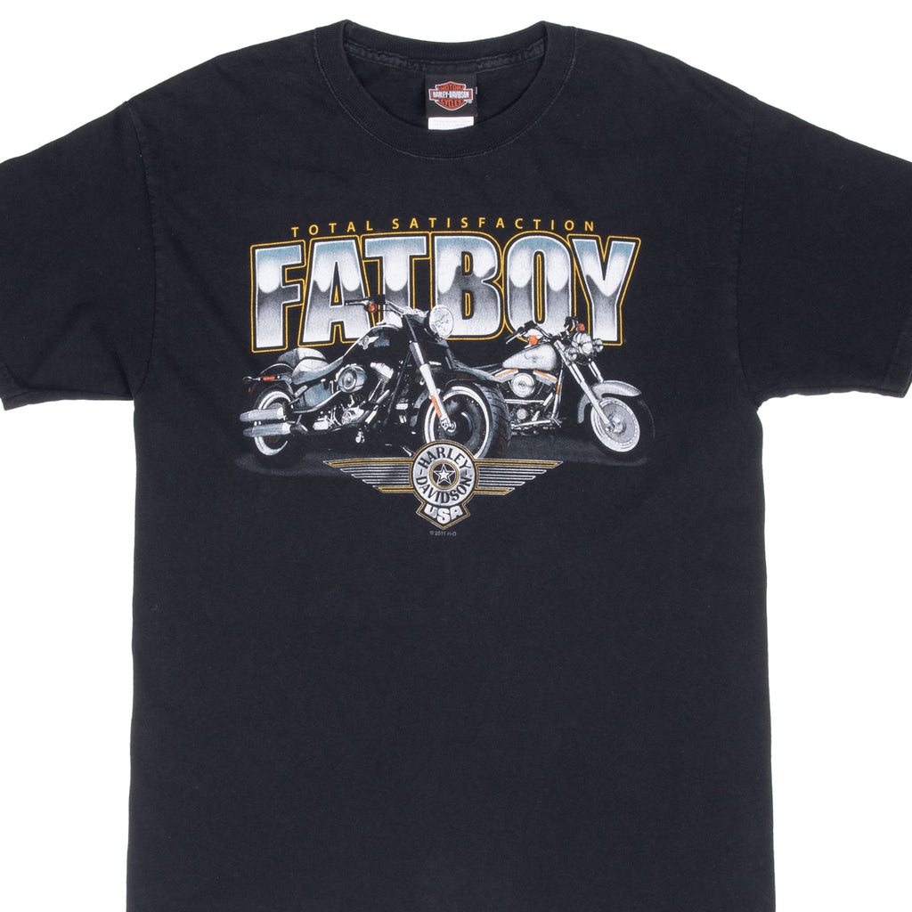 Vintage Harley Davidson Fatboy Sioux Falls 2011 Tee Shirt Size Medium Made In Usa