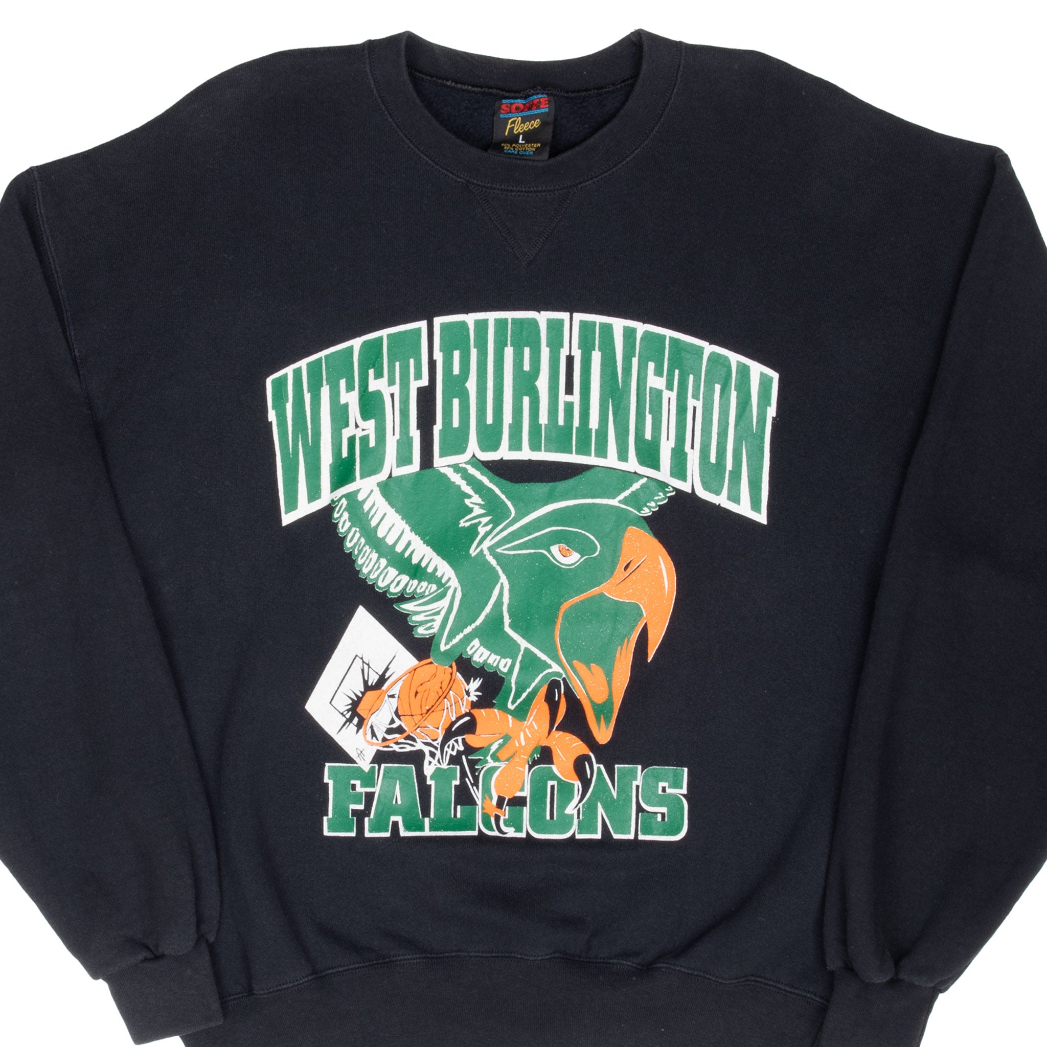 Vintage West Burlington High School Falcons 1990S Sweatshirt Size Large Made In Usa