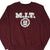 Front of burgundy Champion sweatshirt with white M.I.T. lettering and Massachusetts Institute of Technology seal