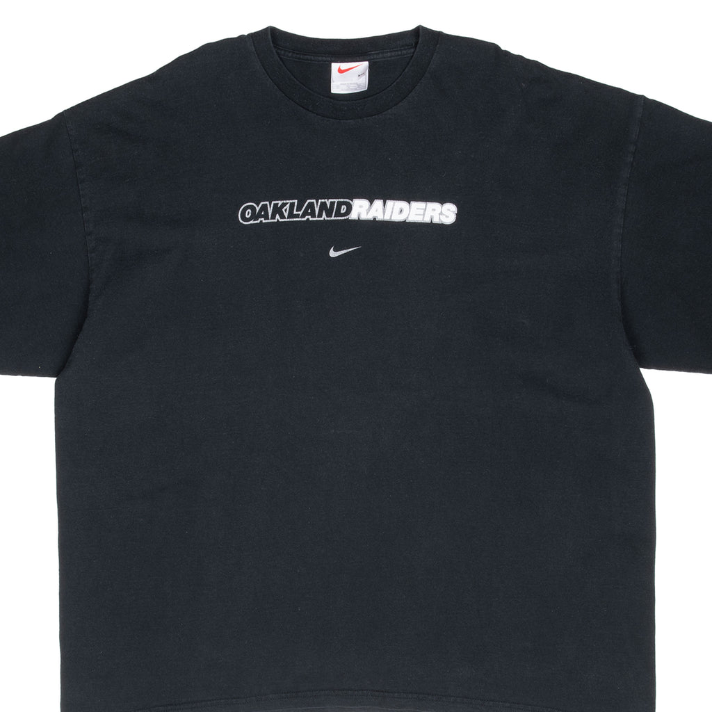 Vintage Nike NFL Oakland Raiders Black Tee Shirt 1990S Size 2XL