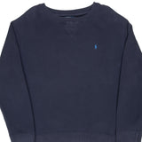 Vintage Ralph Lauren 1990S Classic Navy Blue Crewneck Sweatshirt Size XL