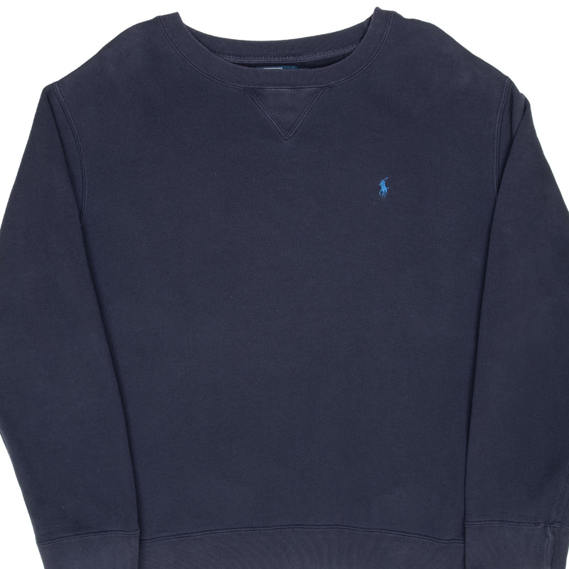 Vintage Ralph Lauren 1990S Classic Navy Blue Crewneck Sweatshirt Size XL