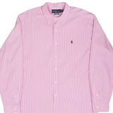 Vintage Ralph Lauren Pink Striped Shirt 1990S Size XL