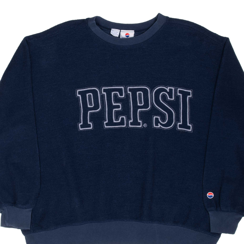 VINTAGE PEPSI COLA BLUE SWEATSHIRT 1990S LARGE