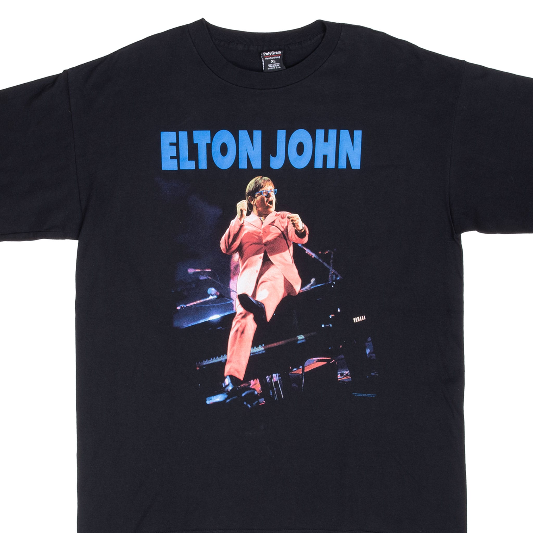 Vintage Elton John Solo 1998 Tee Shirt Size Xl Made In Usa With Single Stitch Sleeves