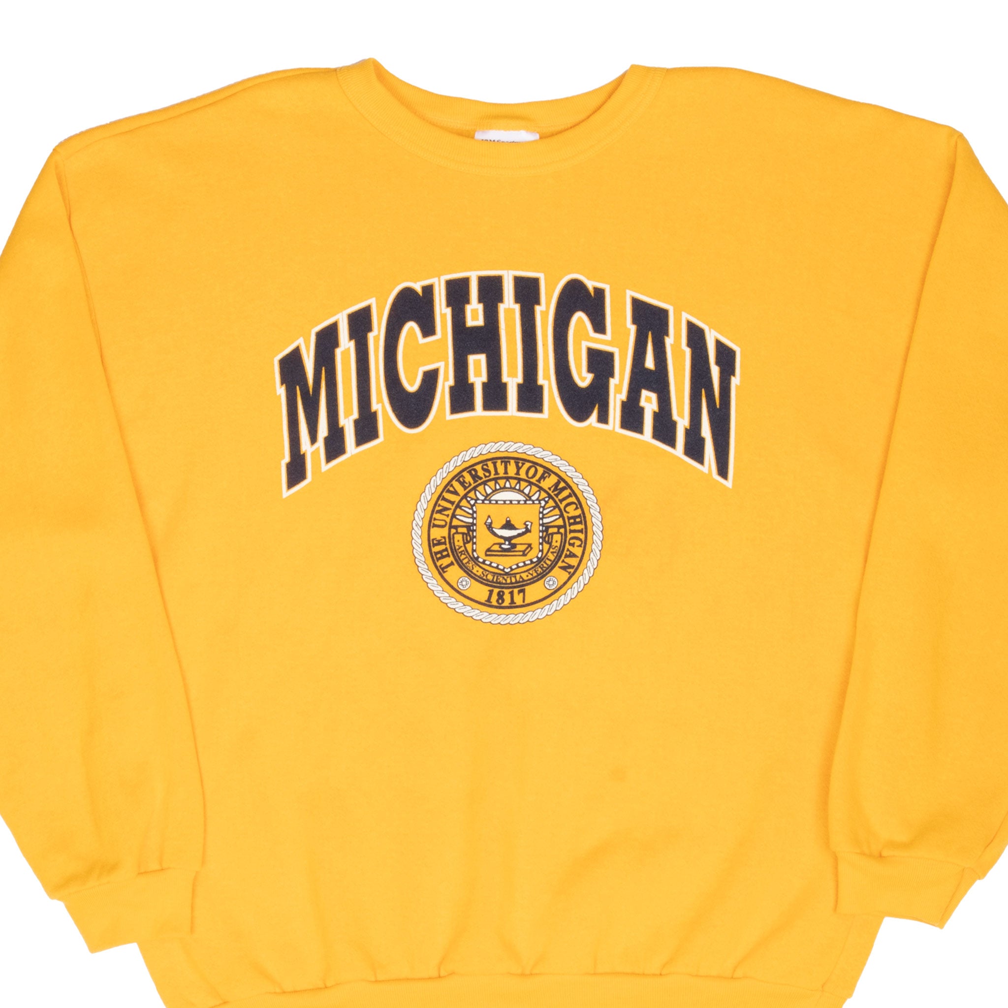 Vintage Ncaa University Of Michigan 1990S Yellow Sweatshirt Size XL