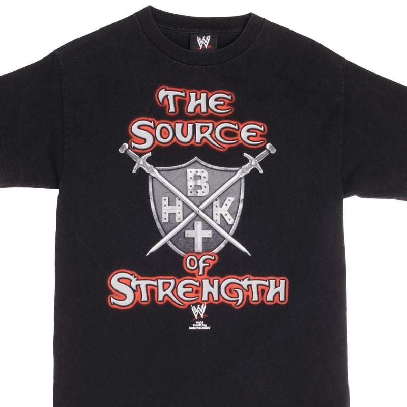 Vintage WWE World Wrestling Federation HBK Shown Michael The Source Of Strength Tee Shirt 2002 Size Medium