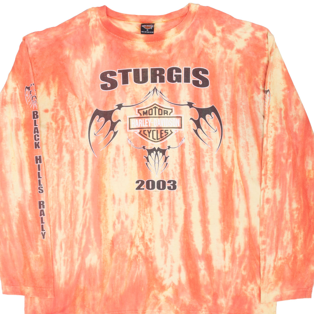 VINTAGE HARLEY DAVIDSON STURGIS TIE DYE LONG SLEEVE TEE SHIRT 2003 XL