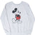 Front of grey Disney crewneck sweatshirt with seated Mickey Mouse graphic