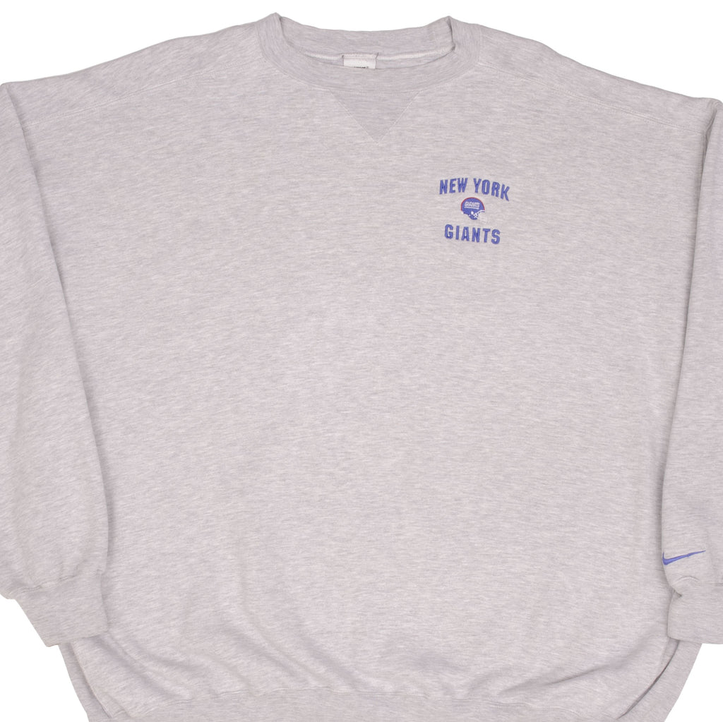 Vintage Nike NFL New York Giants Heavyweight Gray Sweatshirt 1990S Size 3XL