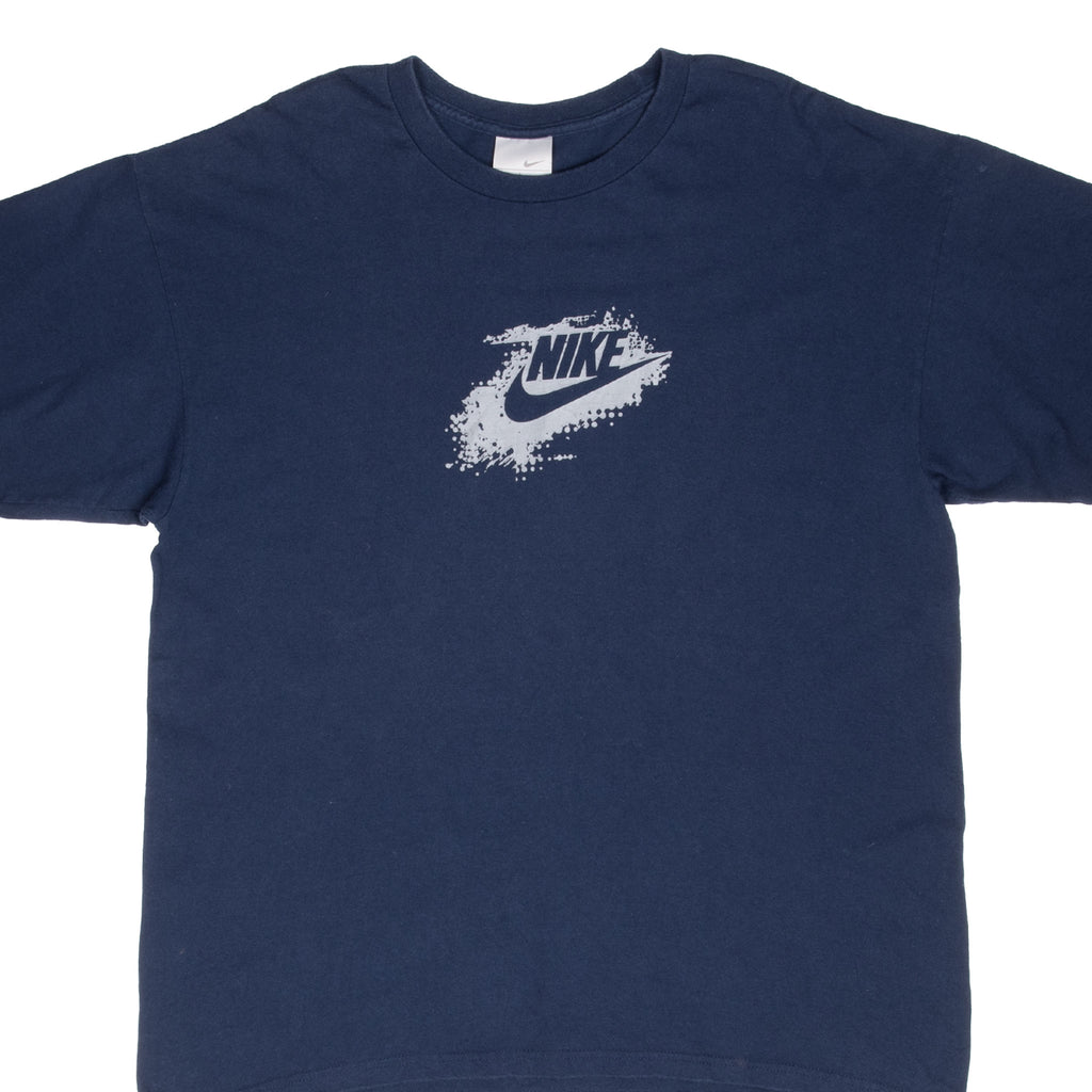 Vintage Nike Spellout Navy Blue Tee Shirt 2000S Size Large