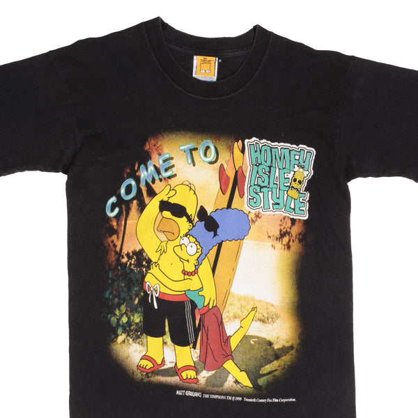 Vintage The Simpsons Homer And Marge Surfing Honey Isle Style Tee Shirt 1999 Size Small