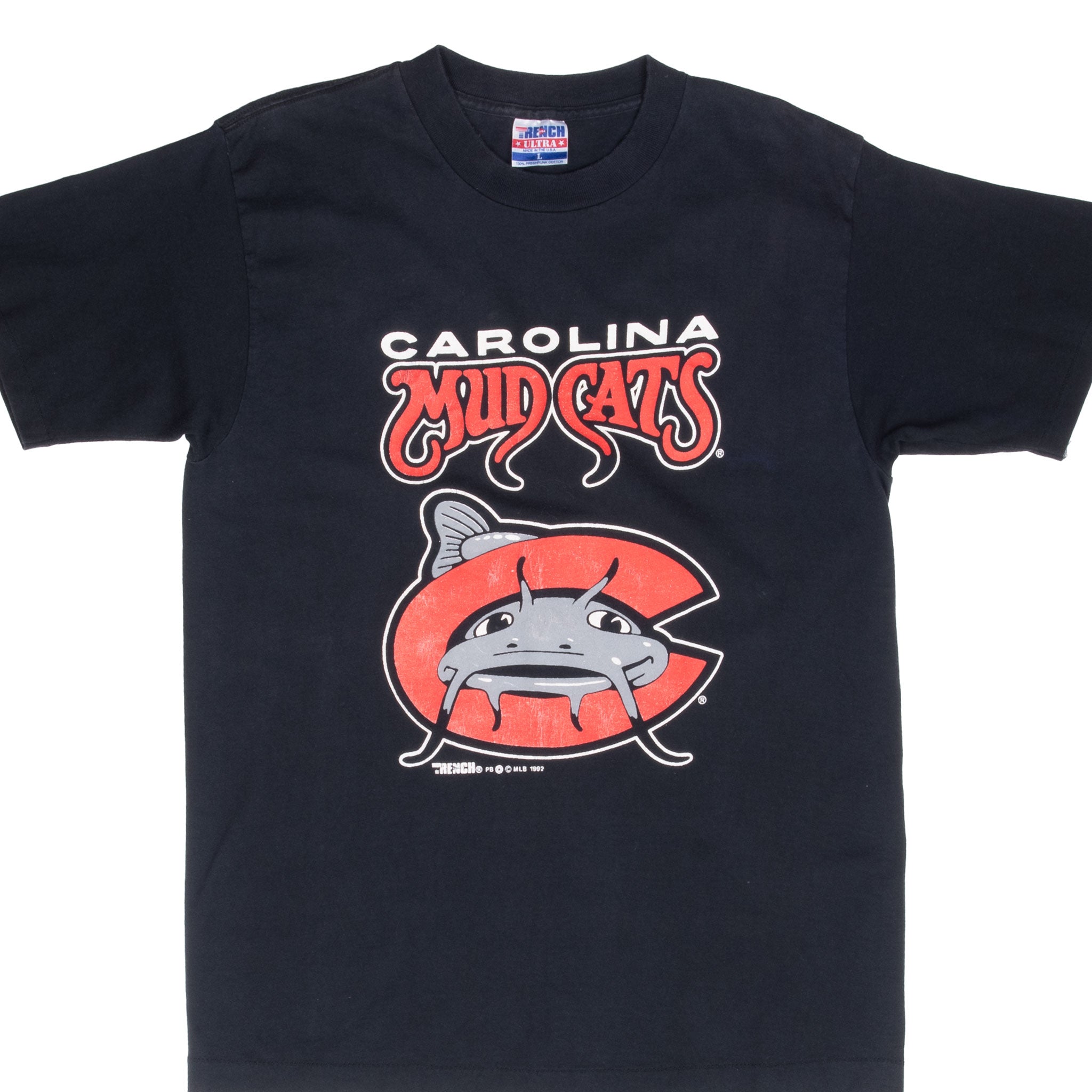 Vintage Milb Carolina Mudcats Tee Shirt Size Medium 1992 Made In Usa With Single Stitch Sleeves
