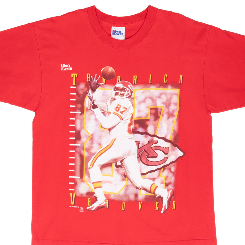 Vintage Nfl Kansas City Chiefs Tamarich Vanover 1996 Tee Shirt Size Large Made In Usa With Single Stitch Sleeves