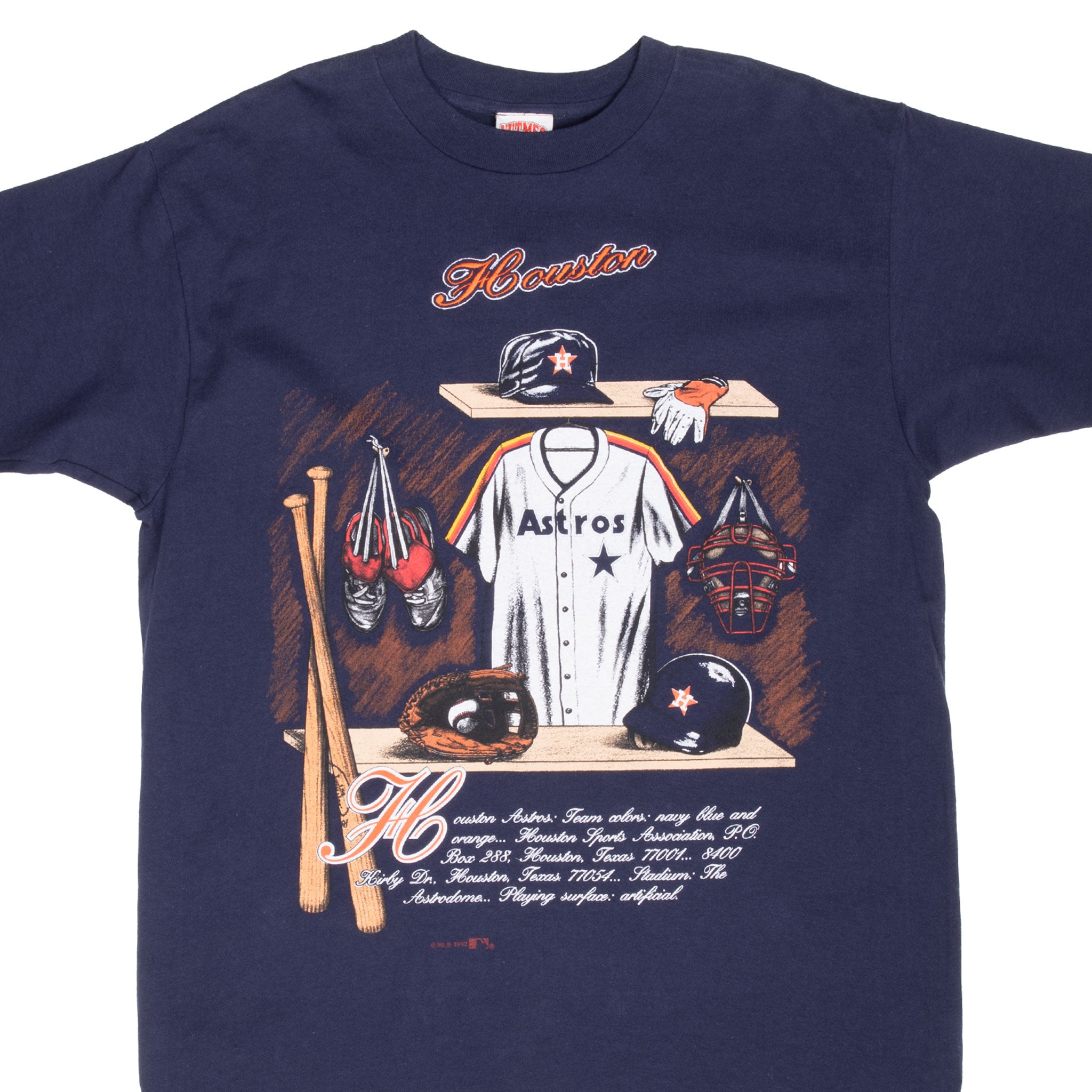 Vintage Mlb Houston Astros Tee Shirt 1992 Size Xl Made In Usa With Single Stitch Sleeves