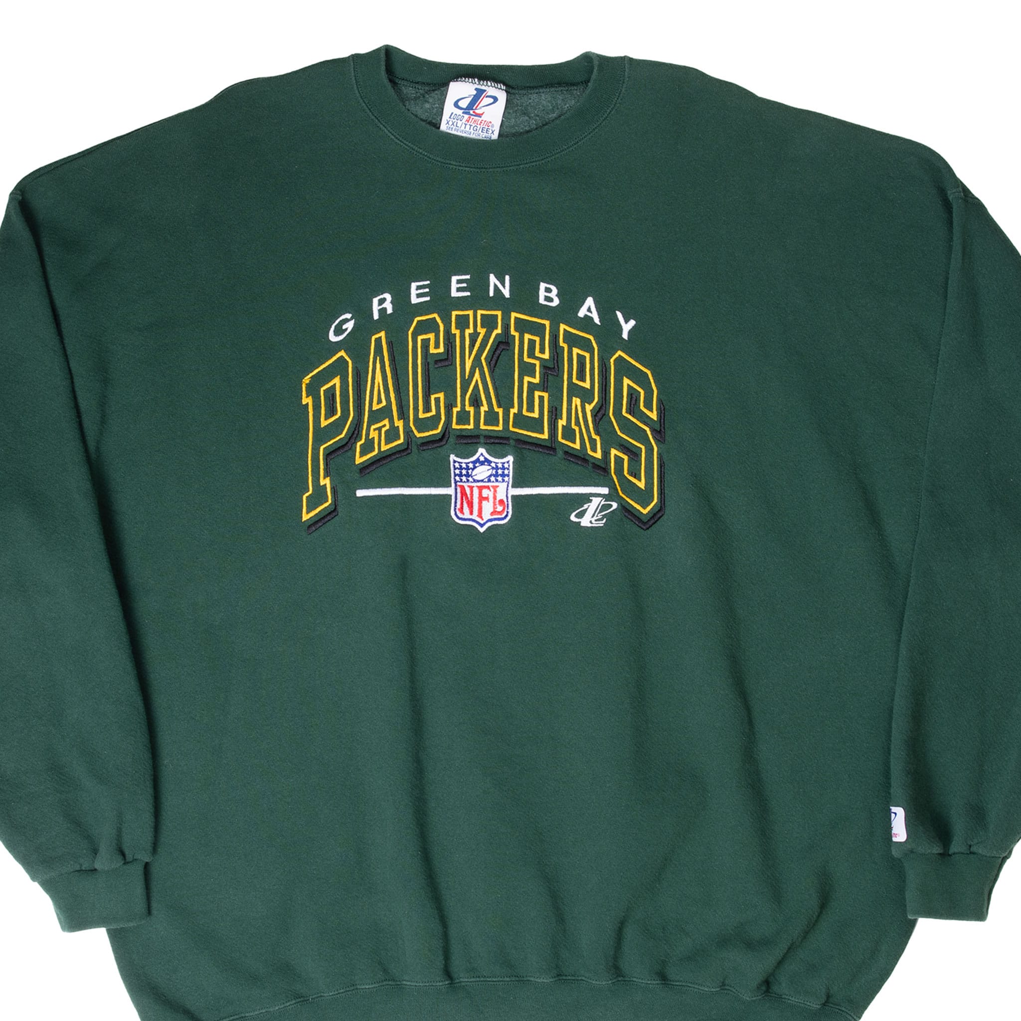 VINTAGE NFL GREEN BAY PACKERS EMBROIDERED 1990S SWEATSHIRT 2XL MADE IN USA