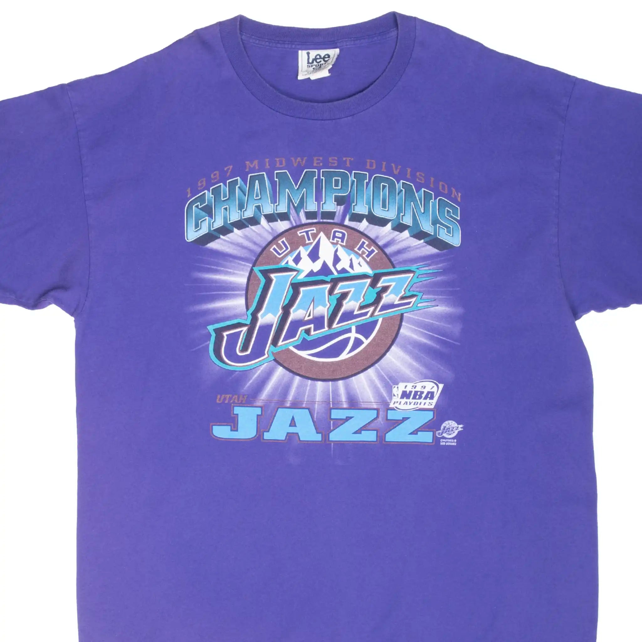VINTAGE NBA UTAH JAZZ MIDWEST DIVISION CHAMPIONS 1997 TEE SHIRT 2XL