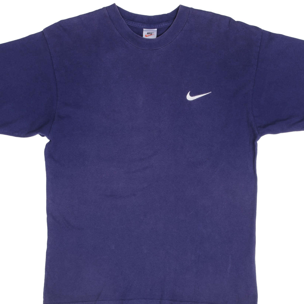 Vintage Nike Classic Swoosh Blue Tee Shirt Size 1990s Size Medium