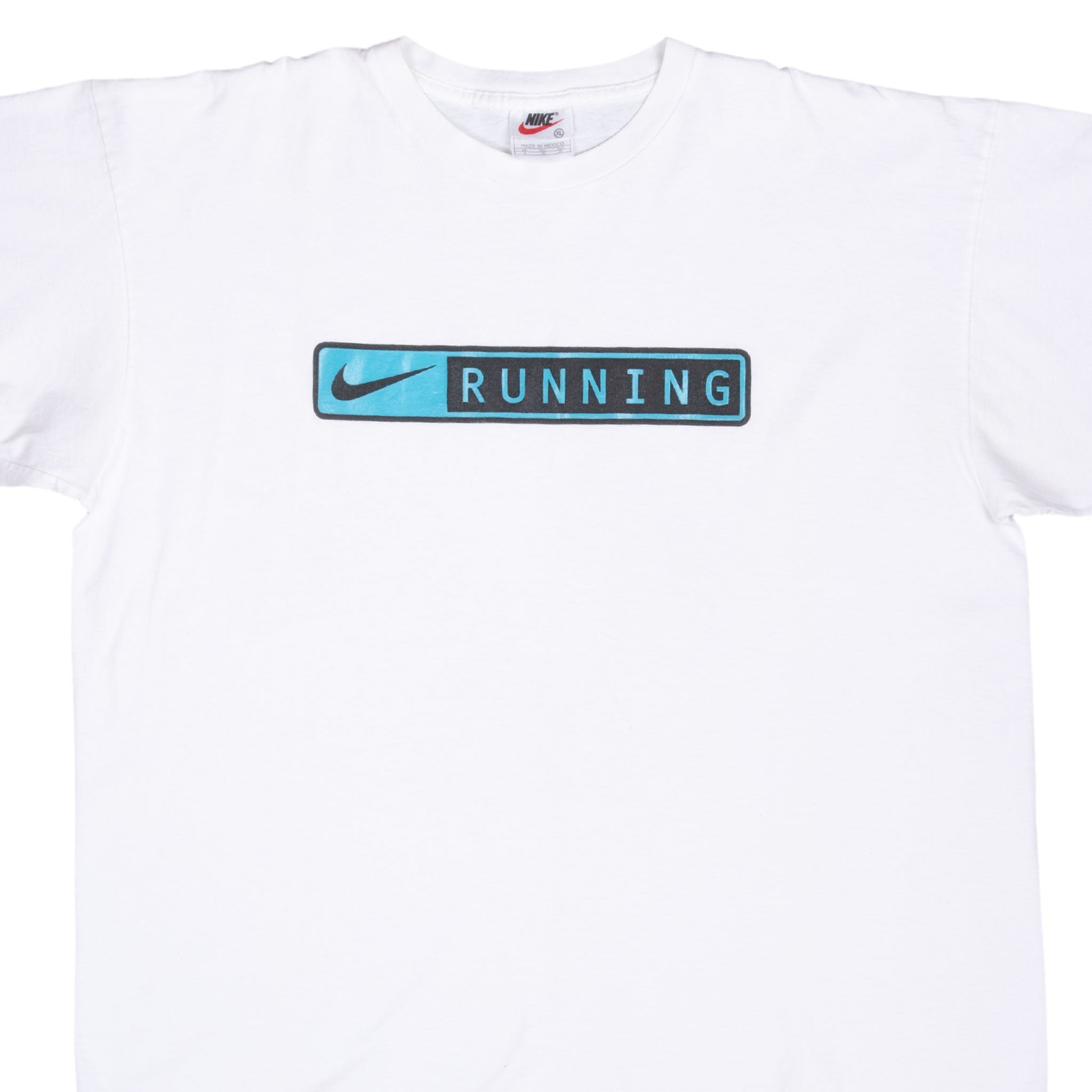 Vintage Nike Running White Tee Shirt 1990S Size XL