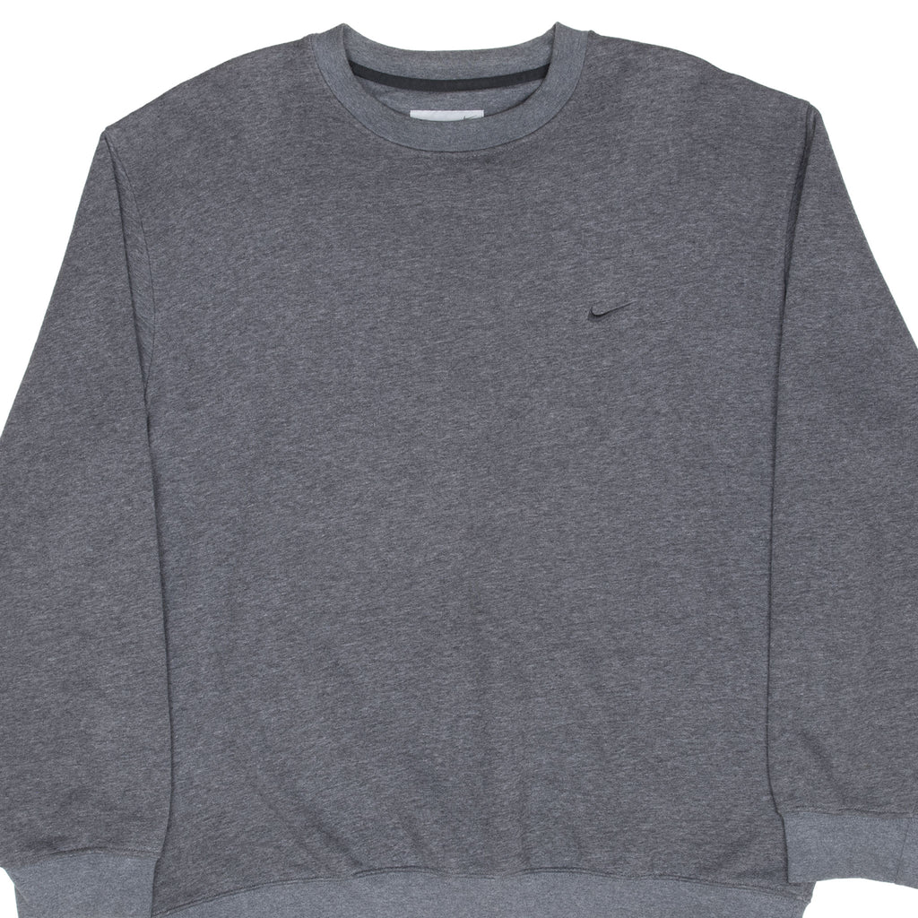 Vintage Nike Classic Swoosh Dark Grey Sweatshirt 2000S Size XL