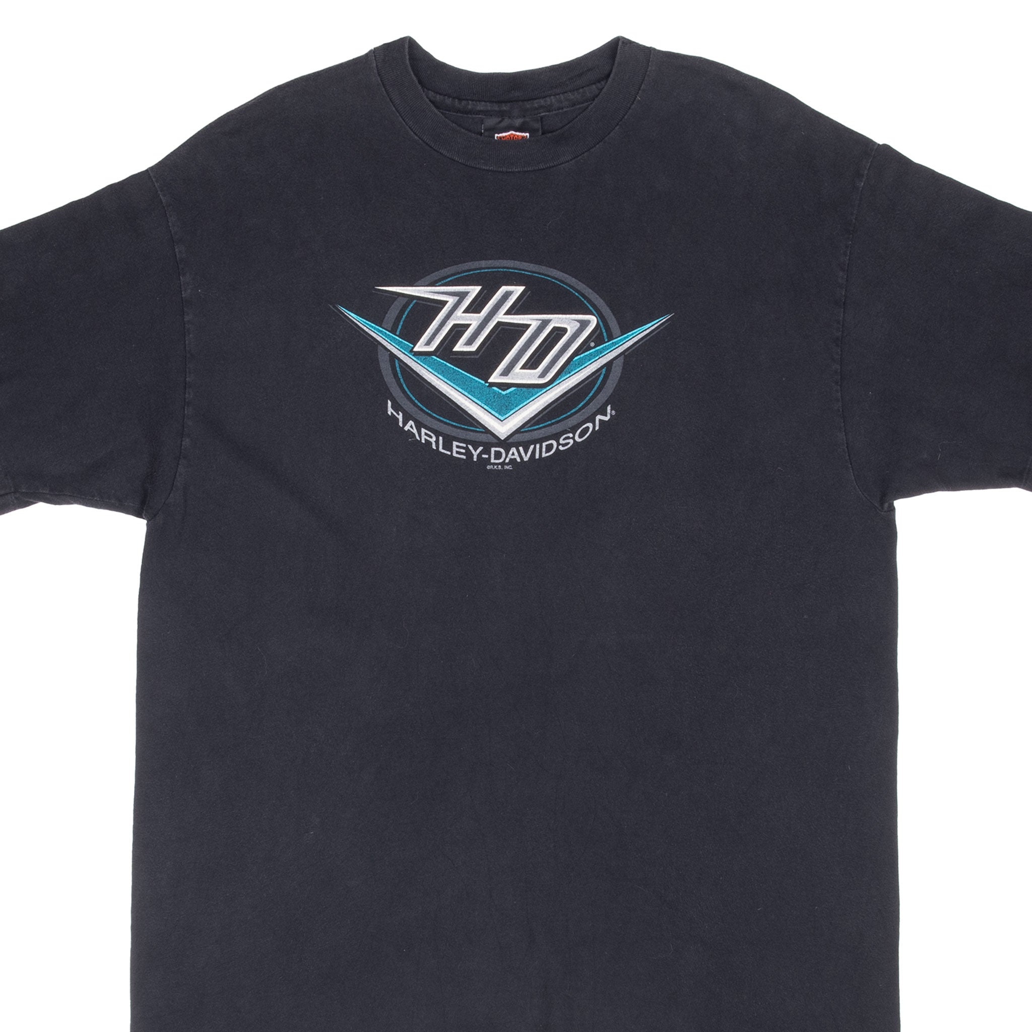 Vintage Harley Davidson Indiana Muncie Tee Shirt 1990S Size Large Made In Usa With Single Stitch Sleeves