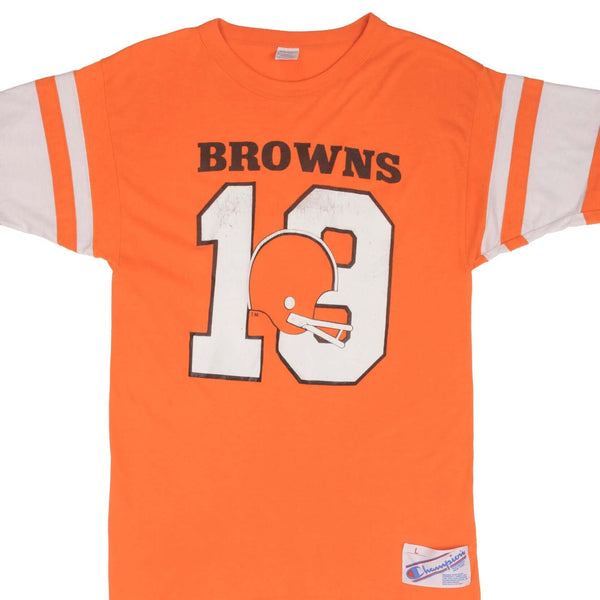 Vintage Champion NFL Cleveland Browns #19 Tee Shirt Early 1980s-1990s Size Small Made In USA With Single Stitch Sleeves.