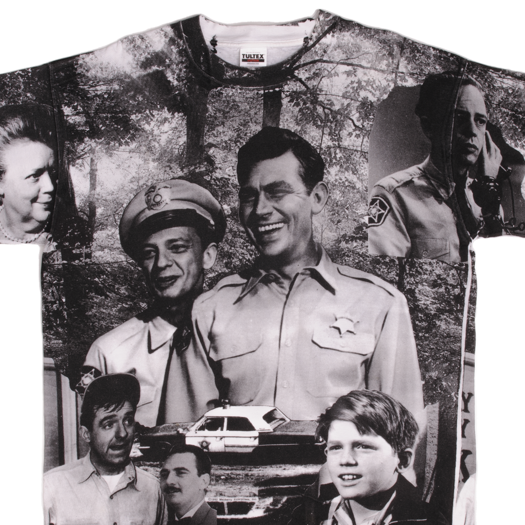 VINTAGE ALL OVER PRINT THE ANDY GRIFFITH SHOW TEE SHIRT 1992 SIZE 2XL