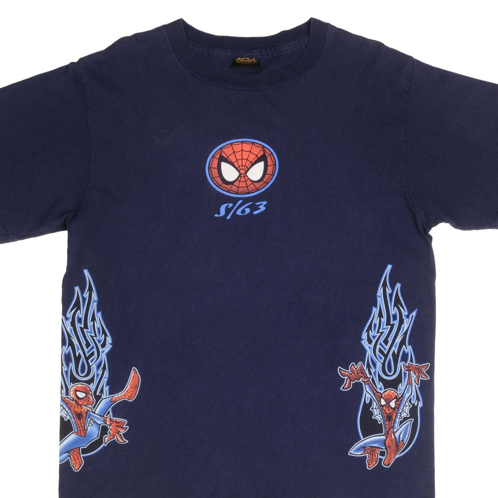 Vintage Spiderman S/63 Tee Shirt 1990S Size Large Made In USA With Single Stitch Sleeves