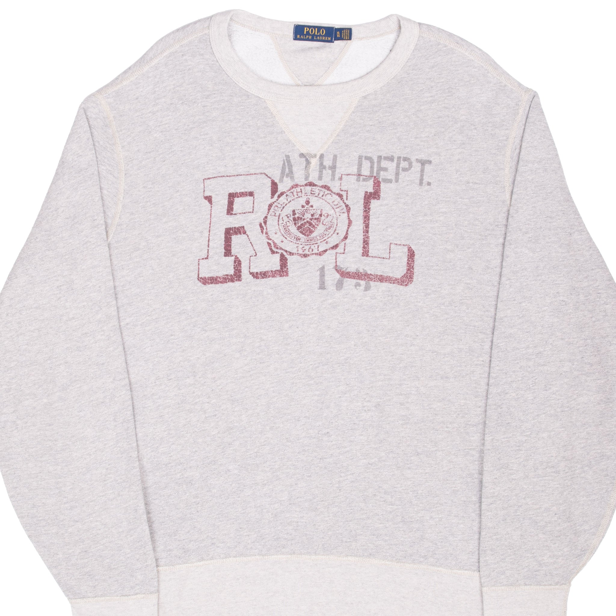Vintage Ralph Lauren Grey Athletic Department Crewneck Sweatshirt Size Xl