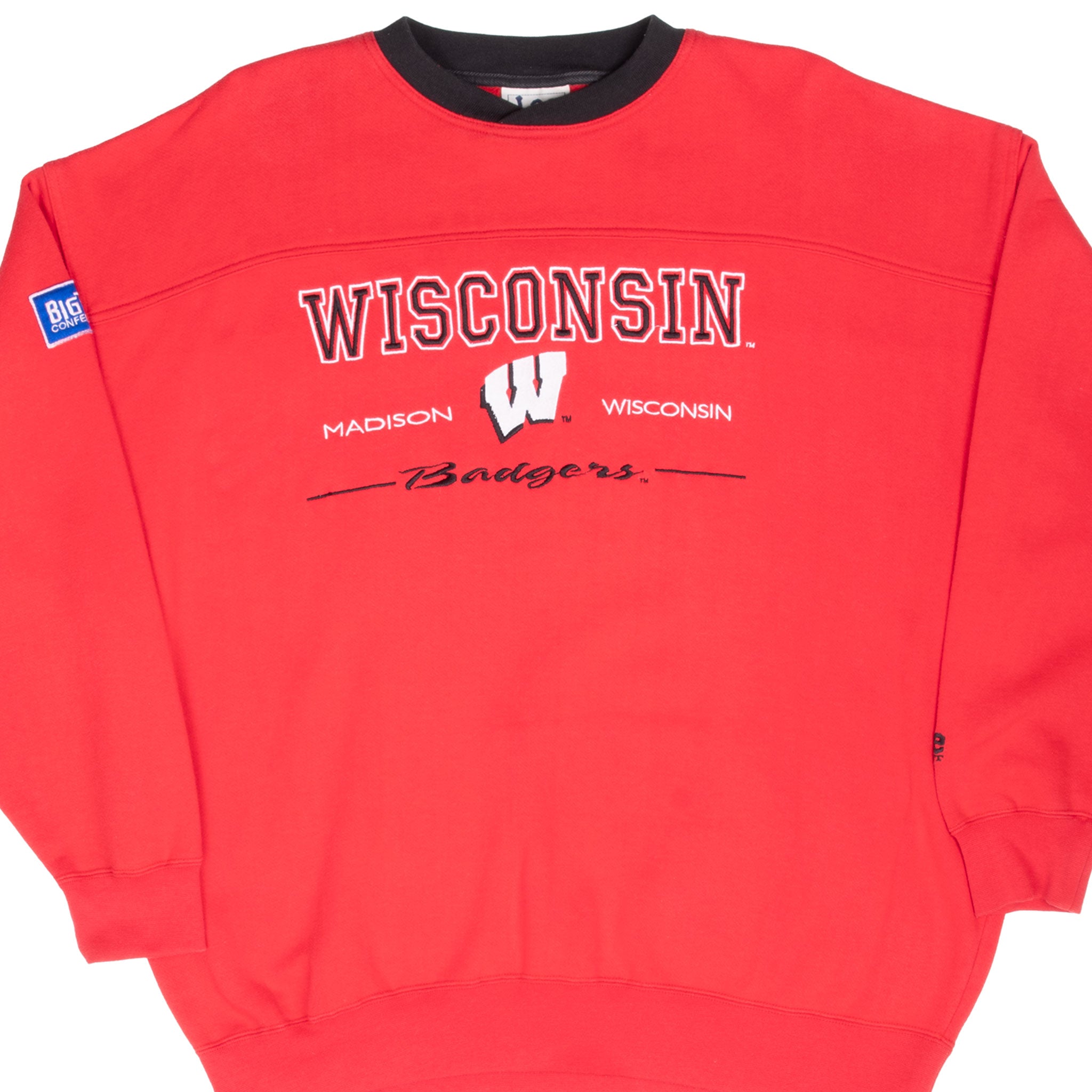 VINTAGE NCAA WISCONSIN MADISON BADGERS EMBROIDERED SWEATSHIRT 1990S 2XL