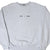 Front of grey Nike Air crewneck sweatshirt with navy lettering and white center Swoosh