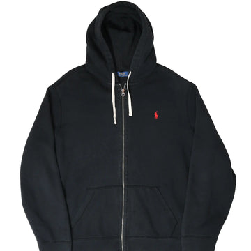 VINTAGE RALPH LAUREN FULL ZIP SPELLOUT NAVY BLUE HOODIE SWEATSHIRT 199