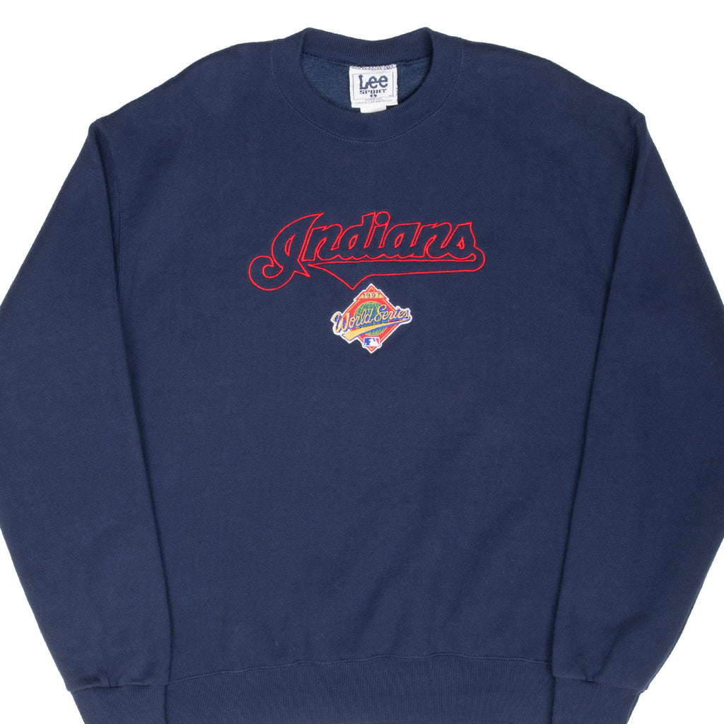 Vintage Mlb Cleveland Indians World Series 1997 Embroidered Sweatshirt Size Large