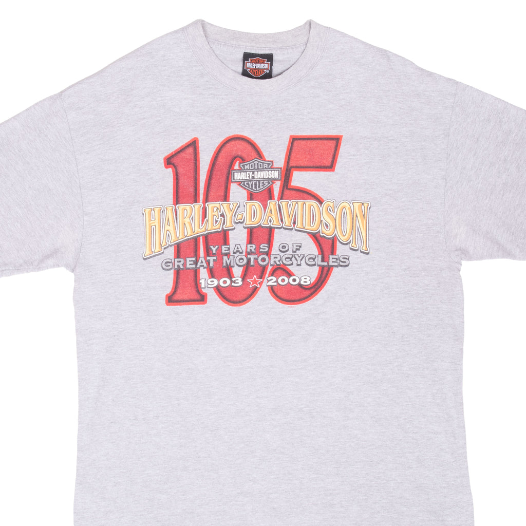 Vintage Harley Davidson 105 Years Anniversary Tee Shirt 2008 Size Large