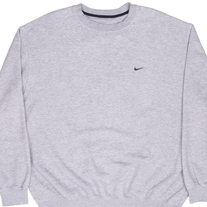 Vintage Nike Classic Swoosh Grey Sweatshirt 2000S Size XL