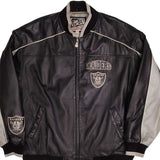 Vintage NFL Los Angeles Raiders Leather Jacket 1990S Size XL 