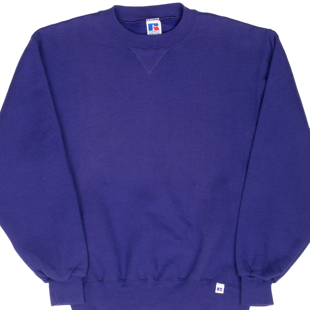 Vintage Russell Athletic Blank Purple Sweatshirt 1990S Small Made In Usa