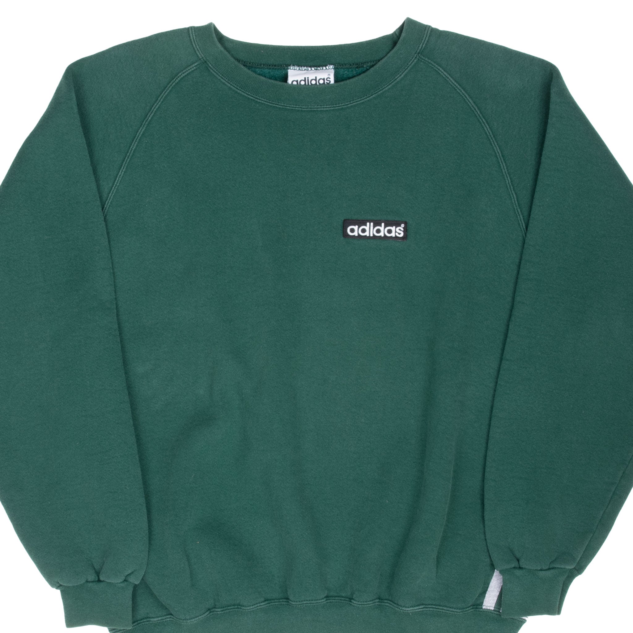 Vintage Adidas Classic Green Crewneck Sweatshirt 1990S Size Medium Made In Usa