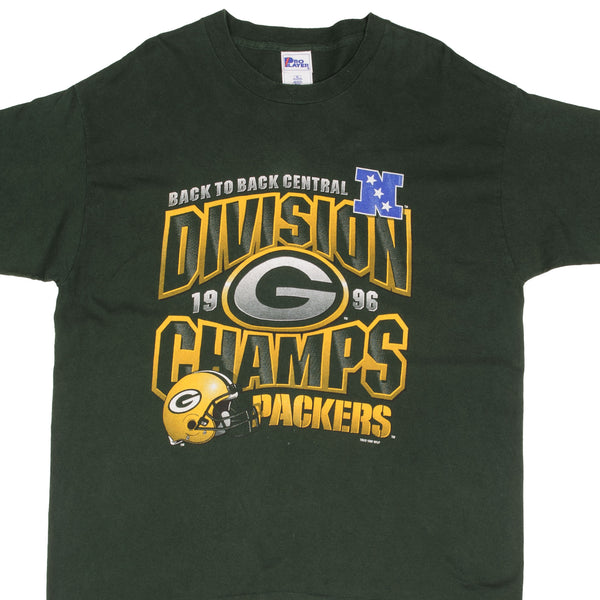 Vintage Nfl Green Bay Packers Division Champions 1996 Tee Shirt Size Xl Made In USA With Single Stitch Sleeves&nbsp;