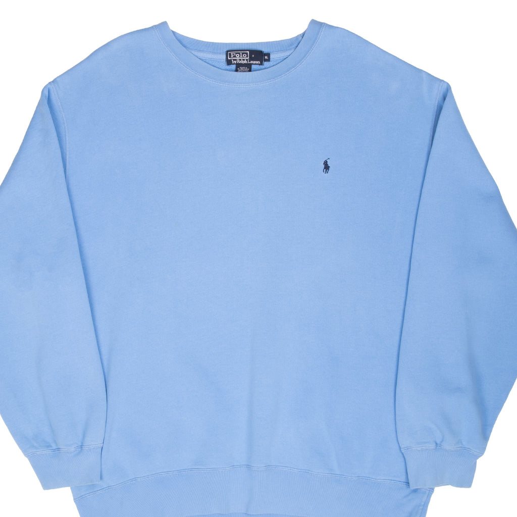 Vintage Ralph Lauren 1990S Classic Pastel Blue Crewneck Sweatshirt Size XL