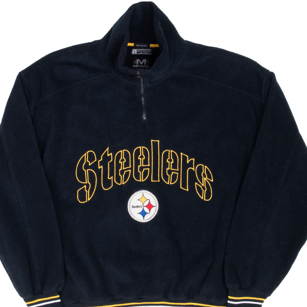Vintage Nfl Pittsburg Steelers Fleece Pullover Jacket 1990S Size Large