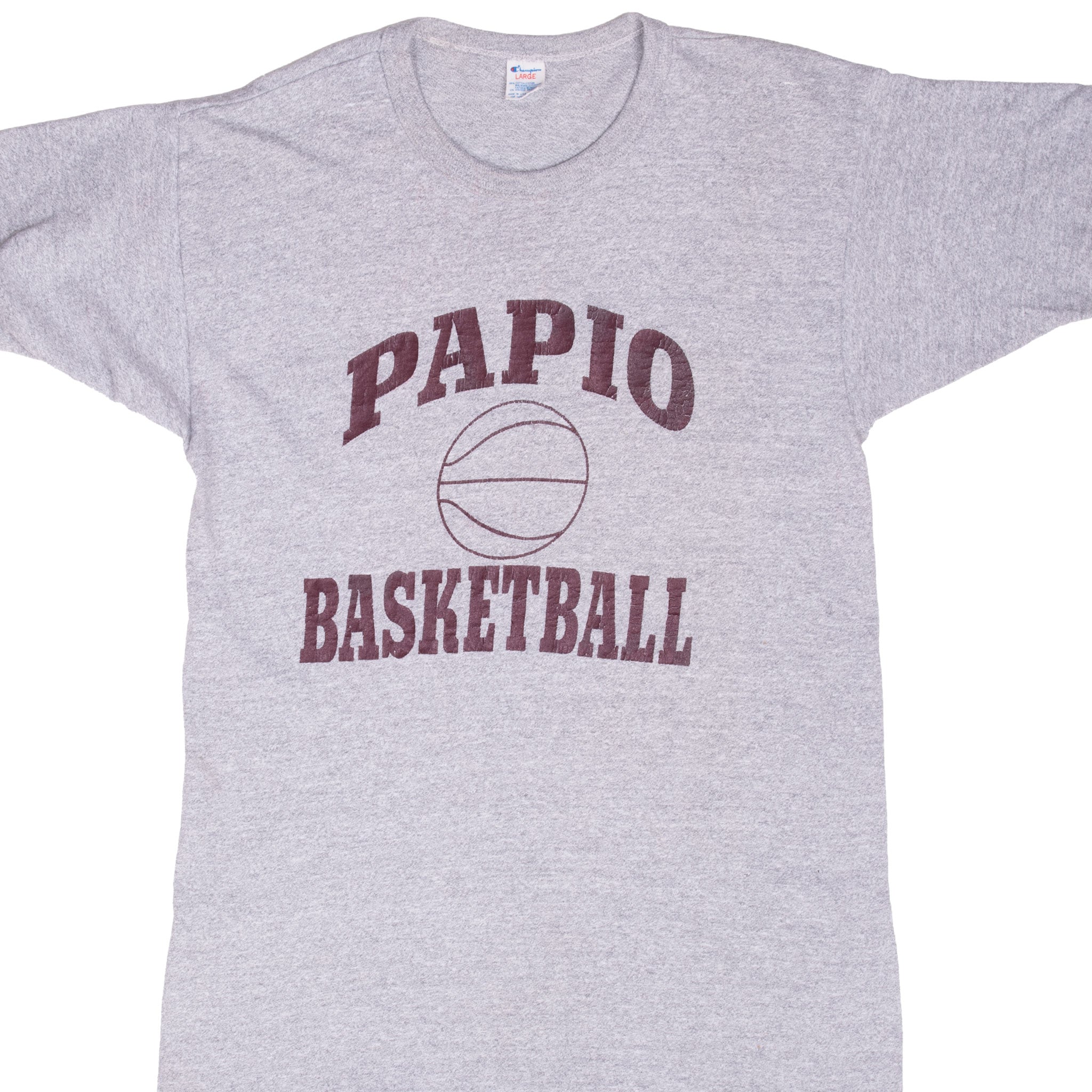 Vintage Champion Papio Basketball Tee Shirt 1980S Size Medium Made In Usa